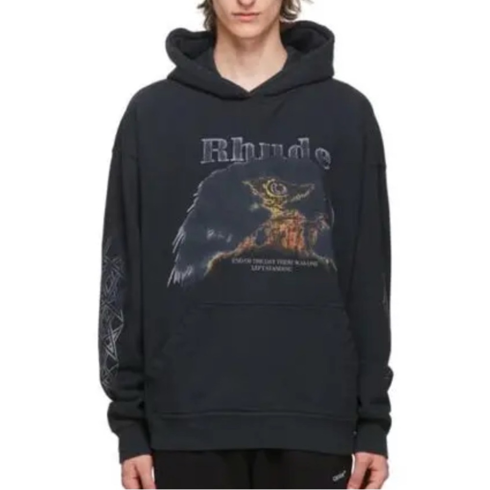 Rhude Charcoal Graphic Hoodie